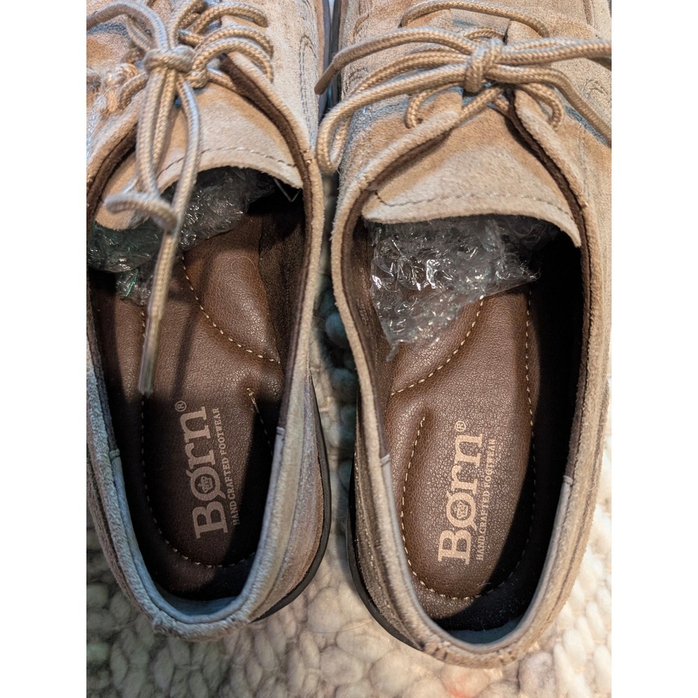 NEW Born Corby Taupe Suede Oxford Shoes Lug Sole Lace Up Tan Womens 7M - Picture 10 of 11